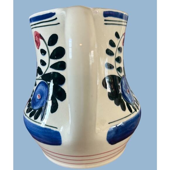 Vtg 40s Persian Ware Hand Painted Pitcher Vase German Farmhouse Abstract Whimsy - Picture 4 of 11